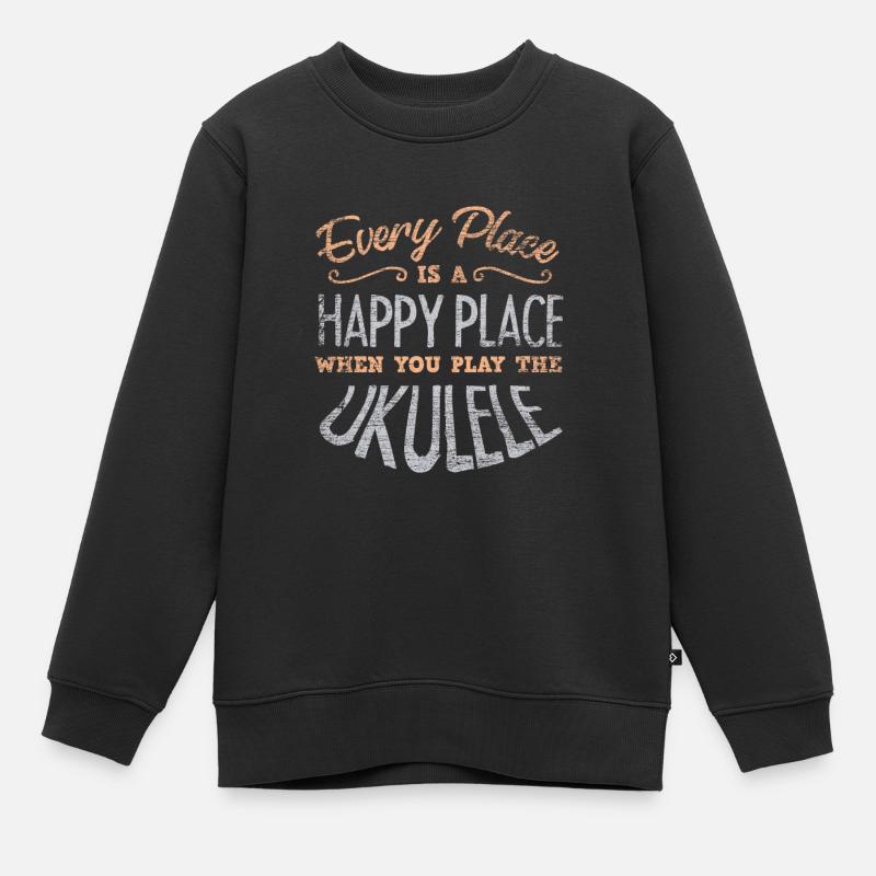 ukulélé - Sweat Premium enfant bio - noir