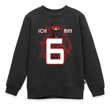 6 Jahre alt mit Drache - Kinder Premium Organic Sweatshirt - Schwarz - Vorne - AI Model Kid Female (0cm)