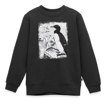 manchot - Sweat Premium enfant bio - noir - Devant - AI Model Kid Female (0cm)