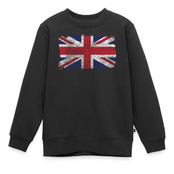 Flagge Großbritannien - Kinder Premium Organic Sweatshirt - Schwarz - Vorne - AI Model Kid Female (0cm)
