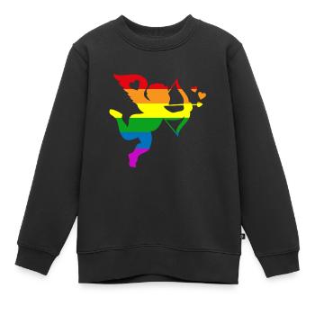 Amor Regenbogen Valentinstag Herzen Tag Liebe Geschenk - Kinder Premium Organic Sweatshirt - Schwarz - Vorne - AI Model Kid Female (0cm)