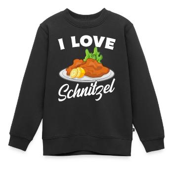I love Schnitzel - Kinder Premium Organic Sweatshirt - Schwarz - Vorne - AI Model Kid Female (0cm)