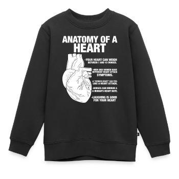 Anatomie eines menschlichen Herzens Anatomischer - Kinder Premium Organic Sweatshirt - Schwarz - Vorne - AI Model Kid Female (0cm)