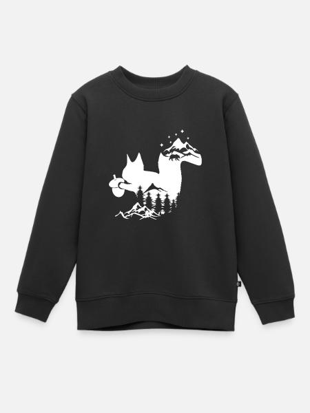 écureuil - Sweat Premium enfant bio - noir