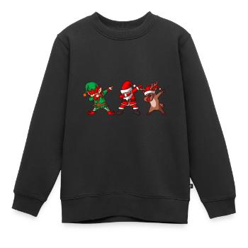 Dabbing Santa Claus Noël Noël - Sweat Premium enfant bio - noir - Devant - AI Model Kid Female (0cm)
