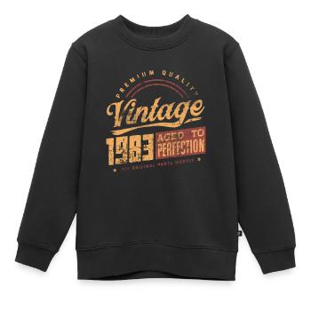 Anniversaire né en 1983 - Sweat Premium enfant bio - noir - Devant - AI Model Kid Female (0cm)