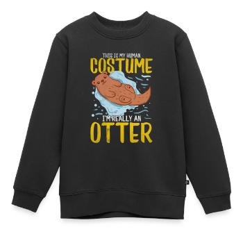 Otter - Kinder Premium Organic Sweatshirt - Schwarz - Vorne - AI Model Kid Female (0cm)
