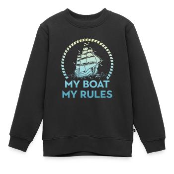 Bootskapitän Mein Boot Meine Regeln Segelboote Seg - Kinder Premium Organic Sweatshirt - Schwarz - Vorne - AI Model Kid Female (0cm)