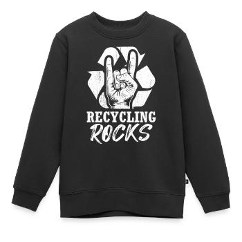 Meme Recycling Design Quote Recycling Rocks - Kinder Premium Organic Sweatshirt - Schwarz - Vorne - AI Model Kid Female (0cm)