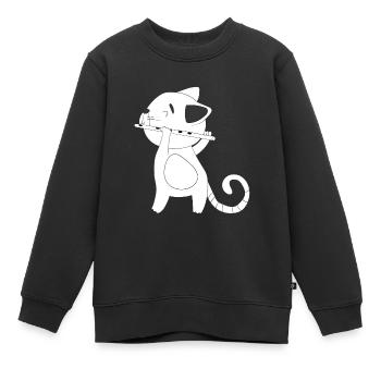 Querflöte - Kinder Premium Organic Sweatshirt - Schwarz - Vorne - AI Model Kid Female (0cm)