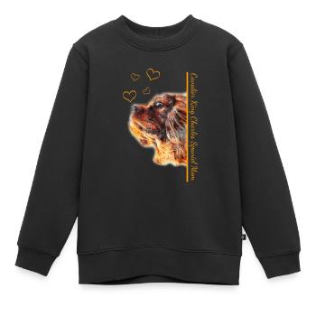 Cavalier King Charles Spaniel Mom - Kinder Premium Organic Sweatshirt - Schwarz - Vorne - AI Model Kid Female (0cm)