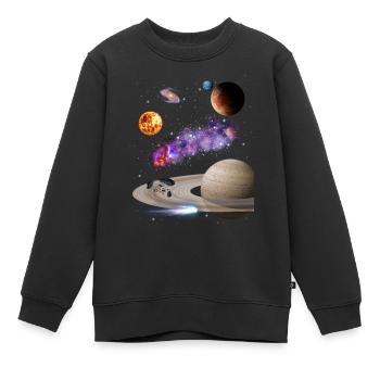 Weltraum - Kinder Premium Organic Sweatshirt - Schwarz - Vorne - AI Model Kid Female (0cm)