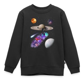 Weltraum - Kinder Premium Organic Sweatshirt - Schwarz - Vorne - AI Model Kid Female (0cm)