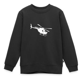 Hélicoptère - Sweat Premium enfant bio - noir - Devant - AI Model Kid Female (0cm)
