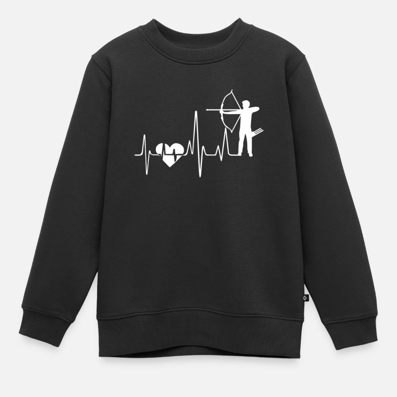 Bogenschießen Bogenschießen Herzschlag - Kinder Premium Organic Sweatshirt - Schwarz