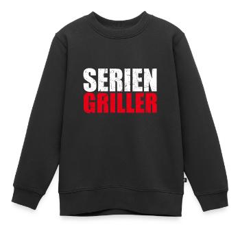 Gril en série grillades grill maître viande - Sweat Premium enfant bio - noir - Devant - AI Model Kid Female (0cm)