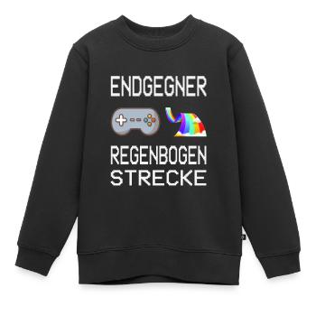 Endgegner Regenbogenstrecke Mario Kart Gaming - Kinder Premium Organic Sweatshirt - Schwarz - Vorne - AI Model Kid Female (0cm)