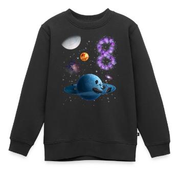 8. Geburtstag Kinder Weltraum - Kinder Premium Organic Sweatshirt - Schwarz - Vorne - AI Model Kid Female (0cm)