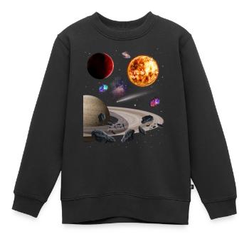 Univers - Sweat Premium enfant bio - noir - Devant - AI Model Kid Female (0cm)