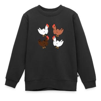 Hühner - Kinder Premium Organic Sweatshirt - Schwarz - Vorne - AI Model Kid Female (0cm)