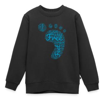 Barfuß Fußabdruck - Kinder Premium Organic Sweatshirt - Schwarz - Vorne - AI Model Kid Female (0cm)