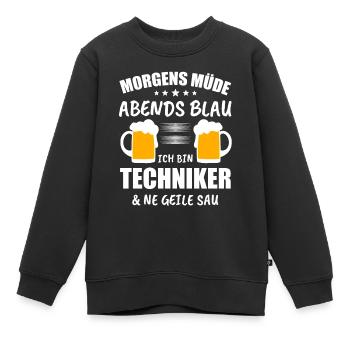 Techniker Computer Technik Geschenk - Kinder Premium Organic Sweatshirt - Schwarz - Vorne - AI Model Kid Female (0cm)