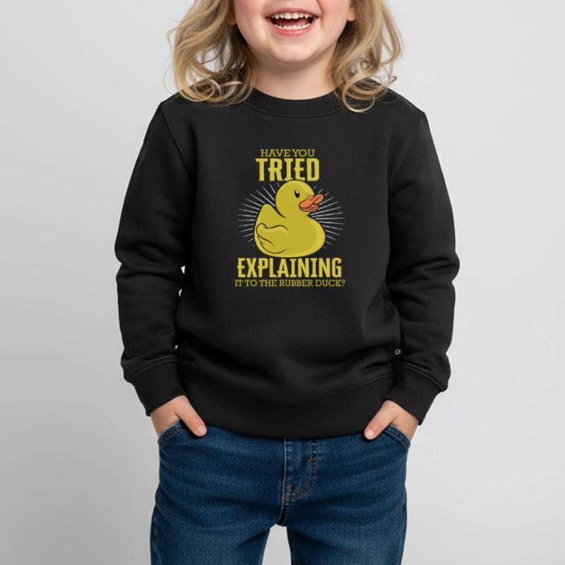 Explaining To Rubber Duck Programmer Debugging Kids Premium Organic Sweatshirt