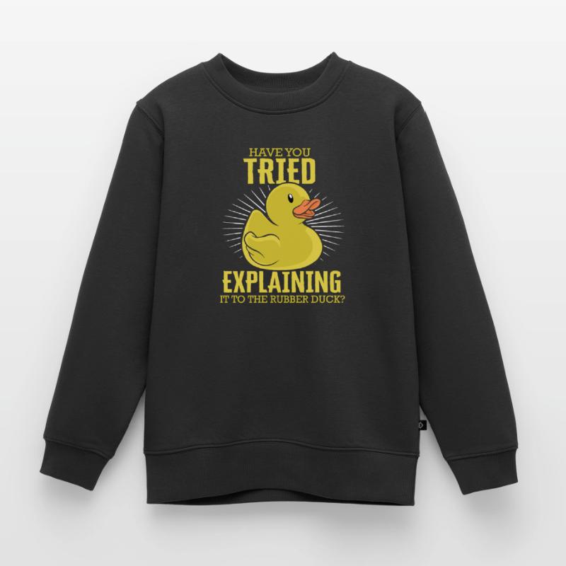 Explaining To Rubber Duck Programmer Debugging Kids Premium Organic Sweatshirt