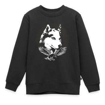 Husky - Kinder Premium Organic Sweatshirt - Schwarz - Vorne - AI Model Kid Female (0cm)