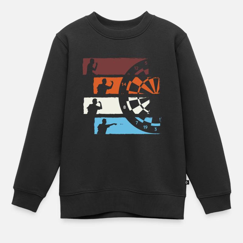 Dart Retro Verein Dartpfeile Dartscheibe Geschenk - Kinder Premium Organic Sweatshirt - Schwarz