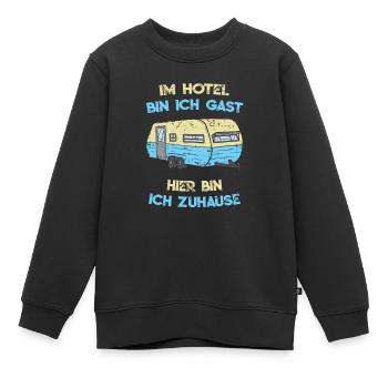 Im Hotel Bin Ich Gast Camping Wohnwagen - Kinder Premium Organic Sweatshirt - Schwarz - Vorne - AI Model Kid Female (0cm)