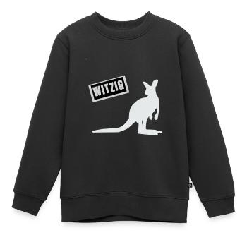 Känguru. Witzig. - Kinder Premium Organic Sweatshirt - Schwarz - Vorne - AI Model Kid Female (0cm)