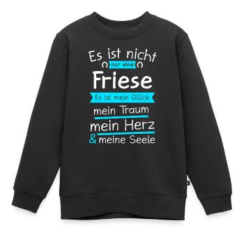 Friese Friesenpferd Friesen Geschenk - Kinder Premium Organic Sweatshirt - Schwarz - Vorne - AI Model Kid Female (0cm)
