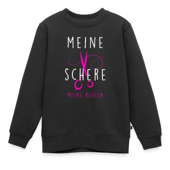 Meine Schere meine Regeln - Kinder Premium Organic Sweatshirt - Schwarz - Vorne - AI Model Kid Female (0cm)