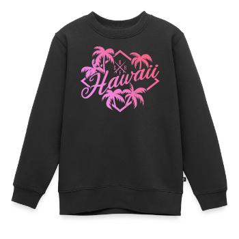 Hawaii Surf Pink - Sweat Premium enfant bio - noir - Devant - AI Model Kid Female (0cm)
