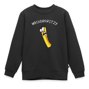 Meckerfritze, schimpfende Pommes - Kinder Premium Organic Sweatshirt - Schwarz - Vorne - AI Model Kid Female (0cm)