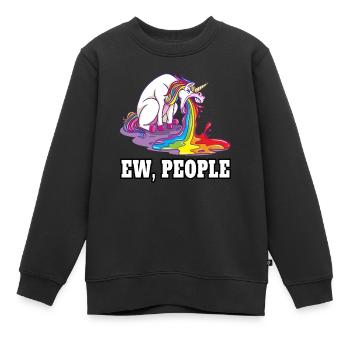 Ew People Licorne - Sweat Premium enfant bio - noir - Devant - AI Model Kid Female (0cm)
