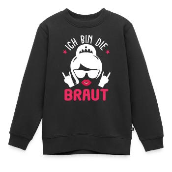 Rocker Braut Junggesellinnenabschied Hochzeitspart - Kinder Premium Organic Sweatshirt - Schwarz - Vorne - AI Model Kid Female (0cm)