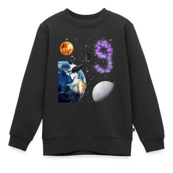 9. Geburtstag Kinder Weltraum - Kinder Premium Organic Sweatshirt - Schwarz - Vorne - AI Model Kid Female (0cm)