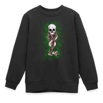 Marque sombre - Sweat Premium enfant bio - noir - Devant - AI Model Kid Female (0cm)