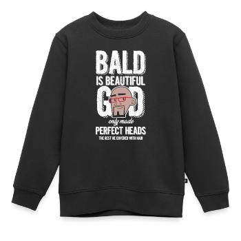 Glatze ist schön - Kinder Premium Organic Sweatshirt - Schwarz - Vorne - AI Model Kid Female (0cm)