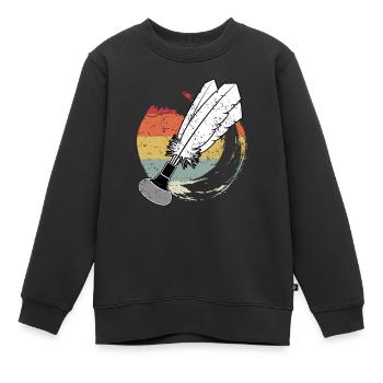 Indiaca Volleyball Retro Trend Sport Amérique du Sud - Sweat Premium enfant bio - noir - Devant - AI Model Kid Female (0cm)