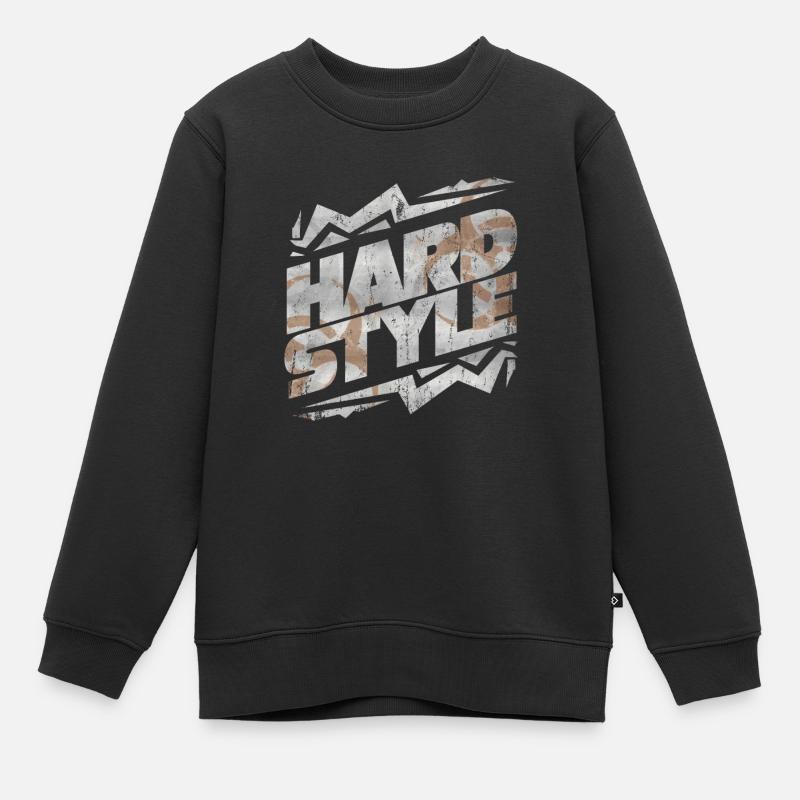 Techno hardstyle - Sweat Premium enfant bio - noir