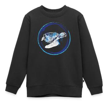 Schildkröte Ozean Kinder - Kinder Premium Organic Sweatshirt - Schwarz - Vorne - AI Model Kid Female (0cm)