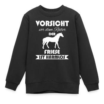Friese Friesen Friesenpferd Geschenk - Kinder Premium Organic Sweatshirt - Schwarz - Vorne - AI Model Kid Female (0cm)