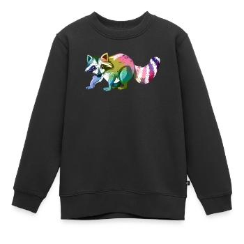Waschbär Niedliches Tier - Kinder Premium Organic Sweatshirt - Schwarz - Vorne - AI Model Kid Female (0cm)