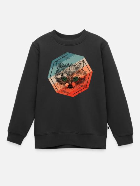 Ours raton laveur - Sweat Premium enfant bio - noir
