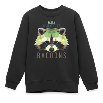 Waschbär Kinder Bandit - Kinder Premium Organic Sweatshirt - Schwarz - Vorne - AI Model Kid Female (0cm)