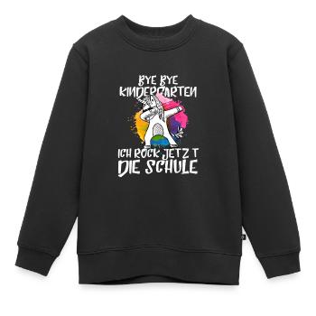 Lustiges Shirt zur Schuleinführung, Einschulung - Kinder Premium Organic Sweatshirt - Schwarz - Vorne - AI Model Kid Female (0cm)