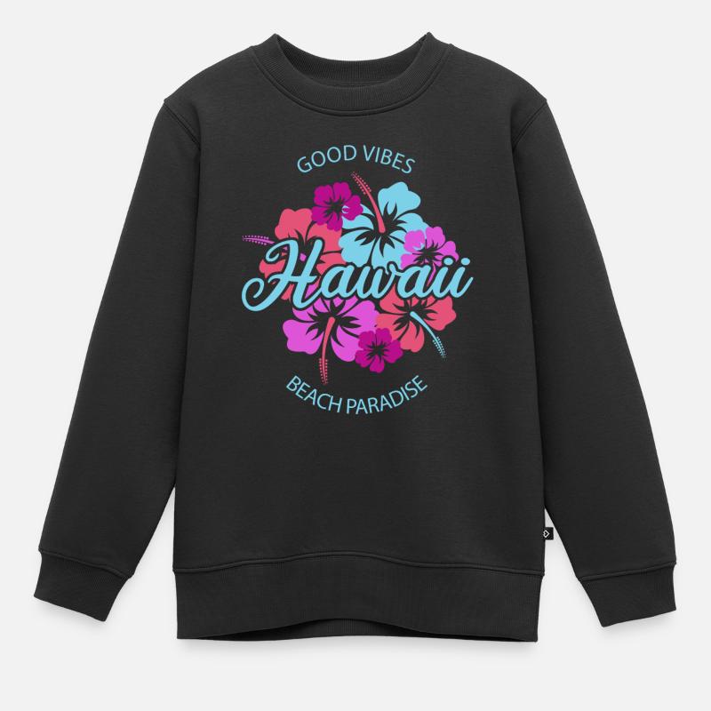 Hawaii Good Vibes Beach Paradise - Sweat Premium enfant bio - noir